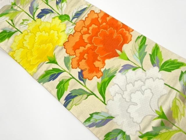 鶏頭模様織出し袋帯